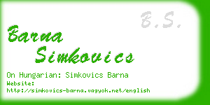 barna simkovics business card